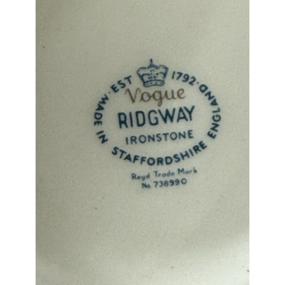 Staffordshire Ridgway Ironstone \